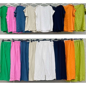 Komplet Bluzka + Spodnie szerokie nogawki produkt Włoski