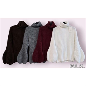 Sweter damski z golfem - Produkt Włoski