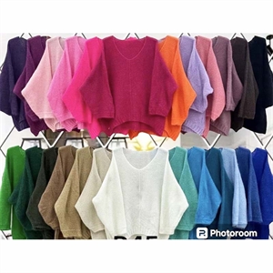 Sweter damski z dekoltem w serek