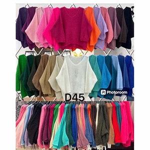 Sweter damski z dekoltem w serek