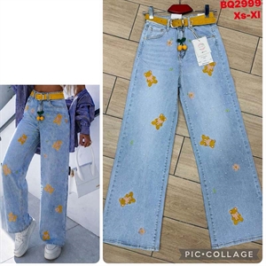 Jeansy szerokie nogawki  XS-XL