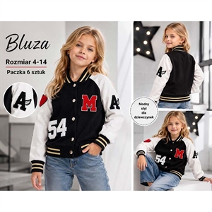 Bluza dziewczęca zapinana na guziki  4-14 lat