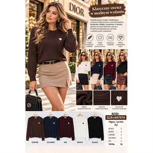 Sweter damski okrągły