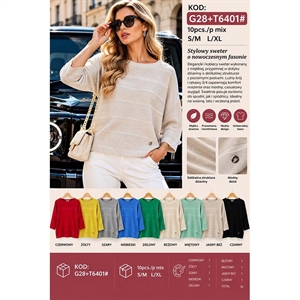 Sweter damski okrągły  S/M-L/XL