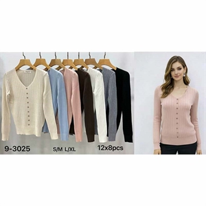 Sweter damski z dekoltem w serek  S/M-L/XL