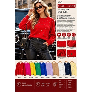 Sweter damski okrągły  S/M-L/XL