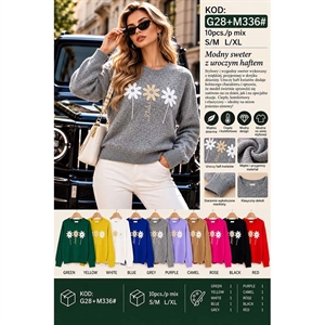 Sweter damski okrągły  S/M-L/XL