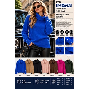 Sweter damski z golfem  S/M-L/XL