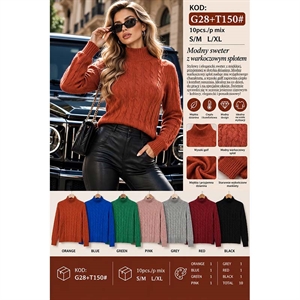 Sweter damski z półgolfem  S/M-L/XL