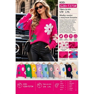 Sweter damski okrągły  S/M-L/XL