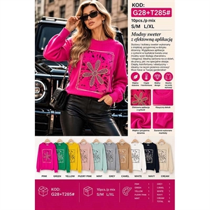 Sweter damski okrągły  S/M-L/XL