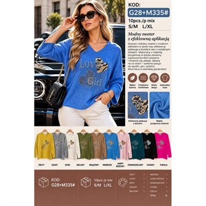 Sweter damski z dekoltem w serek  S/M-L/XL