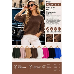 Sweter damski okrągły  S/M-L/XL