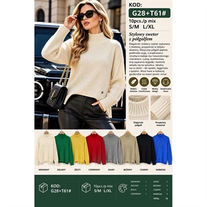 Sweter damski z półgolfem  S/M-L/XL