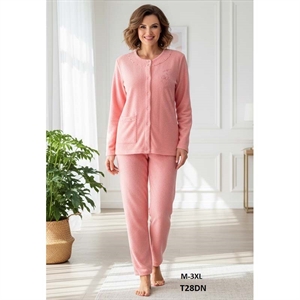 Piżama damska ocieplana frotte  M-3XL