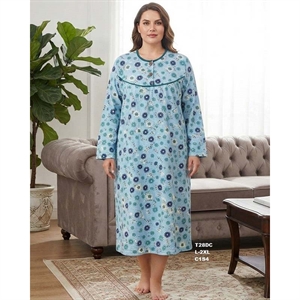 Koszula nocna ocieplana bawełna  L-2XL