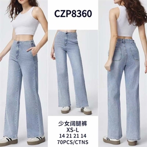 Jeansy szerokie nogawki  XS-L