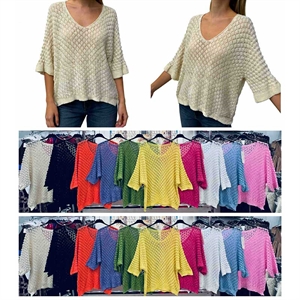 Sweter damski z dekoltem w serek