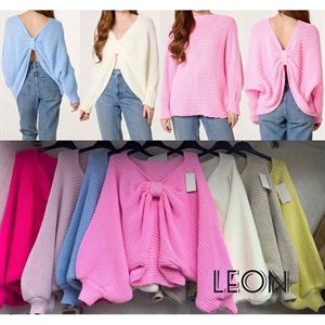 Sweter damski z dekoltem w serek