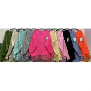 Sweter damski z dekoltem w serek