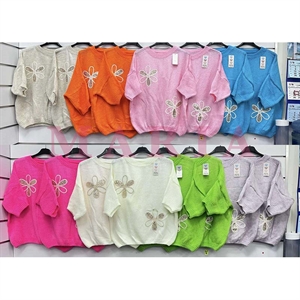 Sweter damski z krótkim rękawem