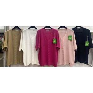 Sweter damski z dekoltem w serek  S/M-L/XL