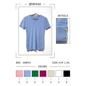 Sweter damski z krótkim rękawem (S/M-L/XL)