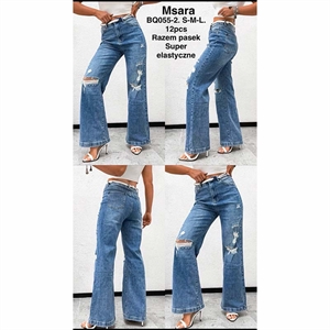 Jeansy szerokie nogawki  S-L