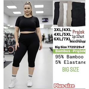 Legginsy krótkie bambusowe damskie Big Size  3XL/4XL-6XL/7XL