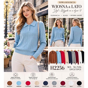 Sweter damski z kołnierzykiem  M/L-XL/2XL