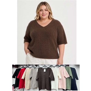 Sweter damski z krótkim rękawem