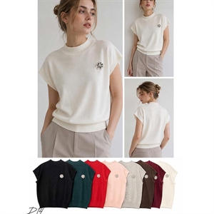 Sweter damski z krótkim rękawem