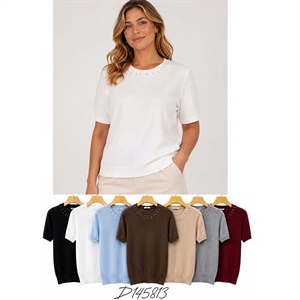 Sweter damski z krótkim rękawem