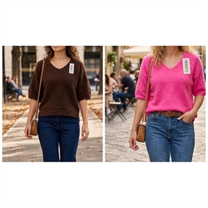 Sweter damski z krótkim rękawem