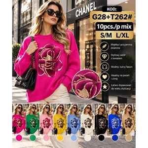 Sweter damski okrągły  S/M-L/XL