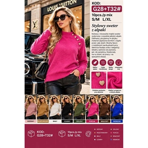 Sweter damski z półgolfem  S/M-L/XL