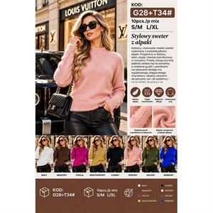 Sweter damski z półgolfem  S/M-L/XL