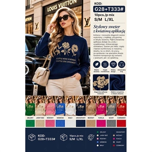 Sweter damski okrągły  S/M-L/XL