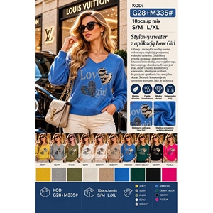 Sweter damski z dekoltem w serek  S/M-L/XL