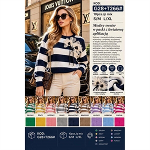 Sweter damski okrągły  S/M-L/XL