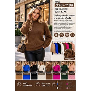 Sweter damski z półgolfem  S/M-L/XL