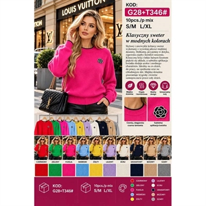 Sweter damski okrągły  S/M-L/XL