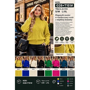 Sweter damski z półgolfem  S/M-L/XL