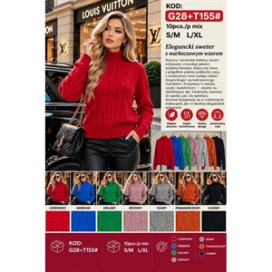 Sweter damski z golfem  S/M-L/XL