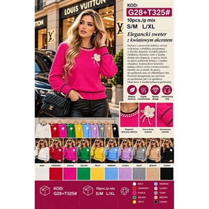 Sweter damski okrągły  S/M-L/XL