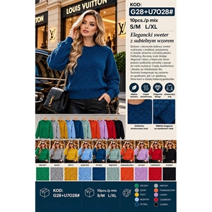 Sweter damski okrągły  S/M-L/XL
