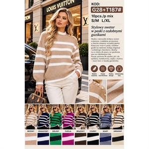Sweter damski z półgolfem  S/M-L/XL