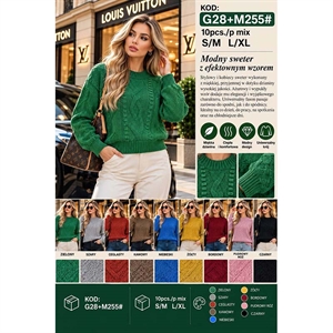 Sweter damski okrągły  S/M-L/XL