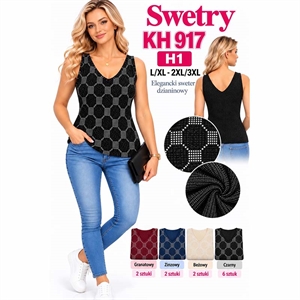 Sweter damski bez rękawów  L/XL-2XL/3XL
