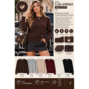 Sweter damski okrągły
